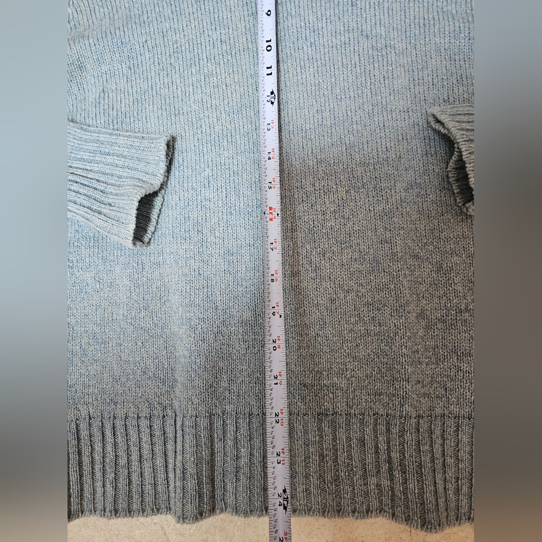 Vtg Debenhams Shetland Wool Sweater Britain Blue Superwash 42" Xl Stored 30+ Yrs — image 5 of 6